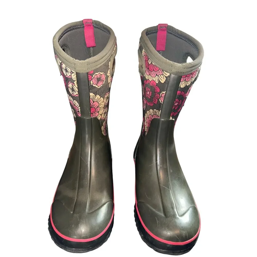 Bogs Classic Pansies Rain Winter Boots Girls (kids) - size 6 - R10